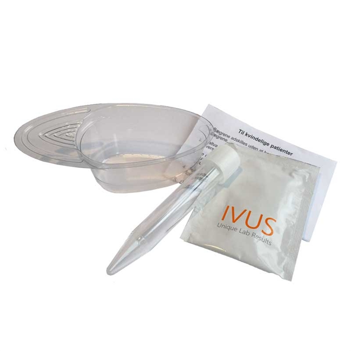 Urinprøvesæt: 100 ml urinkop, 10 ml rør, m/vådserviet, steril - 50x1 sæt (IV-1003)