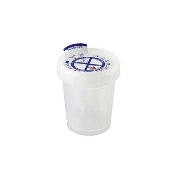 Urine beaker, 60ml, with vacuum connection, White - 500 pcs