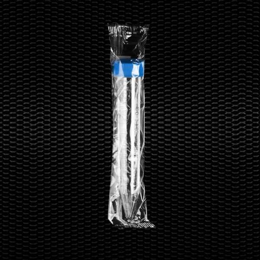 [IV-417032] Sterilt test rør i PS, med blåt skruelåg, V-bund, gradueret, 17x120 mm, 15 ml, enkeltvis pakket, 500 stk (IV-417032)