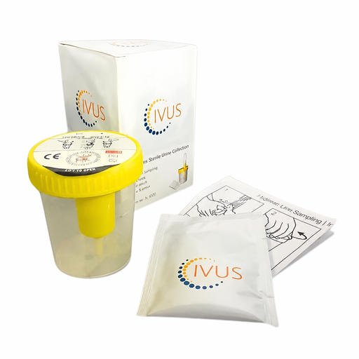[IV-1008] Vacuum urine collection kit: Beaker, wetwipe, instruction - 125 pcs